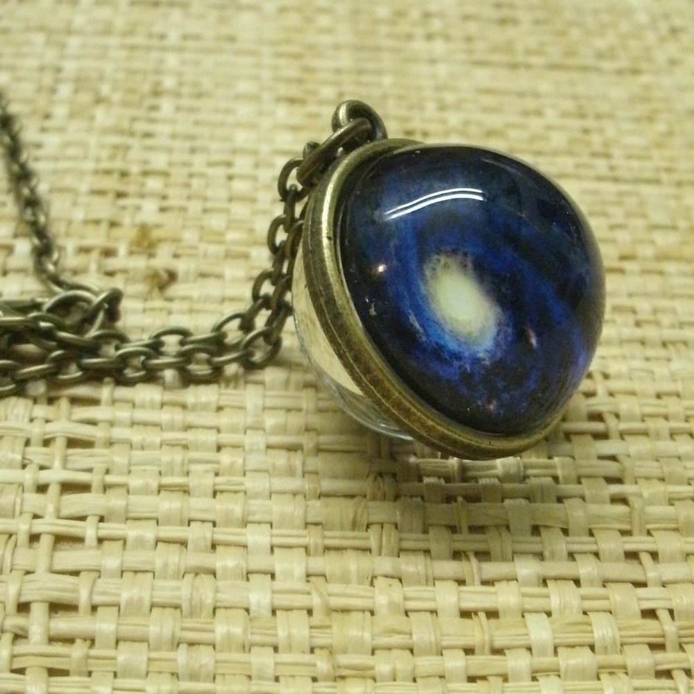 Glass Sphere with Galaxy Pendant Necklace - Picture 4 of 16